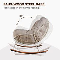 Fauteuil à bascule double Papasan surdimensionné, idéal pour patio, véranda, terrasse