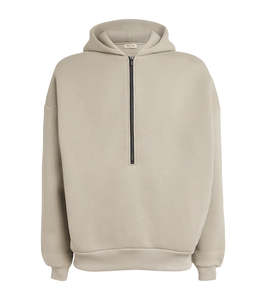 Sudaderas con capucha Unisex Media cremallera Sudadera con capucha de gran tamaño Minimalista Jersey de cuello alto Sudadera con diseño de hombro caído y dobladillo acanalado suave - Product Image 6