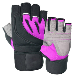 custom <b>weight</b> lifting gloves red gray gym gloves with wrist support padded palm training gloves for men women workout gear - Product Image 6