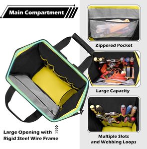 Bolsa de Herramientas Resistente OEM, Organizador de Herramientas Portátil, Correa de Hombro Ajustable, Resistente al Agua, Capacidad de 12L, Almacenamiento con Cierre - Product Image 3