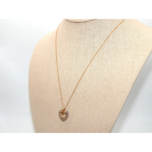 Collana pendente con cuore in oro e diamanti 10k con ciondoli di lusso prodotto - Product Image 5