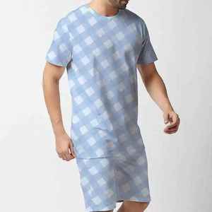 Camiseta gráfica de 2 piezas con logotipo impreso personalizado de fábrica y conjunto corto para hombre, chándal de verano para hombre, conjuntos para hombre - Product Image 5