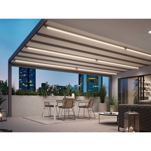 Systèmes de toit rétractables, auvent motorisé moderne, pergola de toit rétractable extérieure avec bande lumineuse LED - Product Image 2