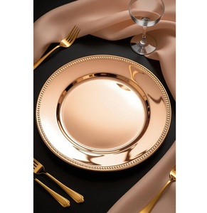 ชุดจานรองอาหารสีเงินหรูหราสำหรับงานแต่งงานและงานเลี้ยง จานรองอาหารสแตนเลสทรงกลมสวยงาม - Product Image 5