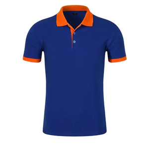 Men's Blue <b>Orange</b> Collar Sleeveless for Shirt Knitted Casual Solid Color 100% Cotton Breathable - Product Image 1