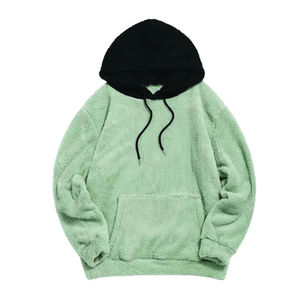 Customized Winter High Quality Men's Plain Fuzzy <b>Hoodies</b> <b>Soft</b> Fleece Warm Pullover Unisex Casual Oversized Plush <b>Hoodies</b> - Product Image 5