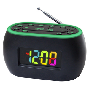 นาฬิกาปลุกวิทยุ FM อิเล็กทรอนิกส์แบบพกพาพร้อมไฟ RGB CR-740C จอแสดงผลดิจิตอลวัสดุพลาสติก - Product Image 1