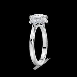 Bague de fiançailles en diamant de laboratoire taille princesse de 1,30 carat, certifiée IGI, or massif 14 carats, solitaire classique, bague de mariée pour femmes - Product Image 2