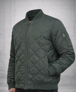 Veste bomber matelassée pour homme, veste d'hiver légère rembourrée, veste de vol à points de diamant, veste chaude isolée à fermeture éclair, veste universitaire - Product Image 4