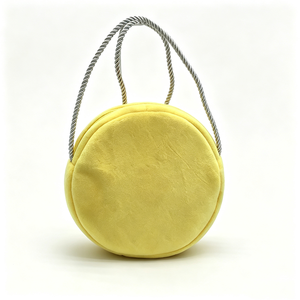 Sac à main rond jaune en peluche de poussin personnalisé, Sac à bandoulière doux en peluche de poussin avec corde tressée argentée, Sac jaune en peluche de poussin - Product Image 3