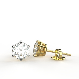 Avarta Bijoux Argent Sterling 92.5 1 Carat Chaque Boucles d'Oreilles Solitaire Unisexe - Product Image 2