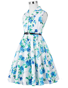 Grace Karin-vestido <span class=keywords><strong>Retro</strong></span> de verano <span class=keywords><strong>para</strong></span> niña, traje Vintage sin mangas con cuello de solapa y lunares, CL009000-5 de fiesta <span class=keywords><strong>para</strong></span> niño - Product Image 4