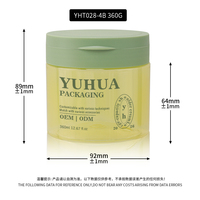 Pot cosmétique en plastique PET 360g avec couvercle à clapet, cuillère et pince, à large ouverture, vide, pour tampons démaquillants, sels de bain, masques faciaux