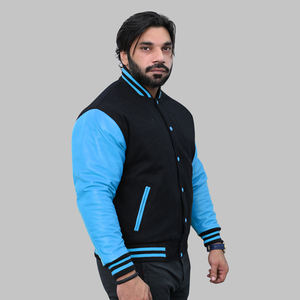 Veste universitaire vierge en mélange de laine personnalisée pour l'hiver Manteau de baseball brodé personnalisé Veste à manches en cuir pour l'hiver - Product Image 2