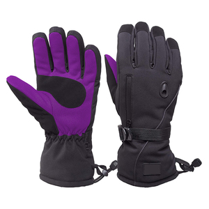 Guantes de Esquí Cálidos de Invierno para Hombre con Puño Elástico, Forro de Punto Suave, Cuero y Poliéster con Calefacción para Clima Frío, Guantes Calefactables - Product Image 4