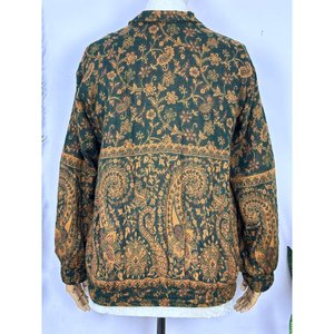 Cozy Yak Wool Blend Bomber <b>Bolero</b> <b>Jacket</b> Warm Soft Winter Fashion Casual Party Wear Boho Chic Paisley Floral Women's <b>Jacket</b> - Product Image 2