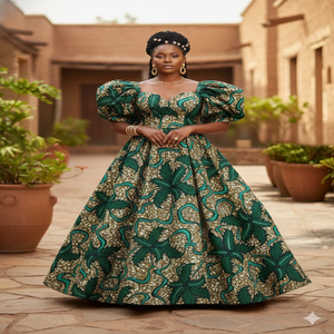 Tissu africain en coton ciré 100% naturel, écologique, antibactérien, tissé, imprimé numérique floral, poids moyen, pour chemise - Product Image 1