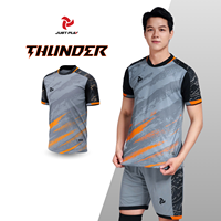 Promo Panas Jersey Sepak Bola Pendek Unisex Model Terbaru Bahan Bernapas Seragam Tim Berkualitas Tinggi Dapat Disesuaikan Thunder JP Ramah Lingkungan Cepat Kering