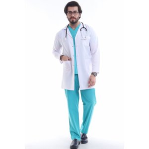 Giacca da uomo colletto camice bianco da dottore, camice bianco da farmacista, camice bianco da insegnante