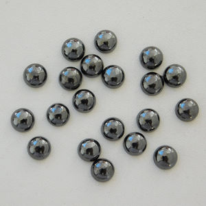 หินเฮมาไทต์ธรรมชาติ ทรงกลม ขนาด 12x12 มม. แบบหลังแบน สำหรับทำเครื่องประดับ มีทุกขนาด หินพลอยหลวม - Product Image 5