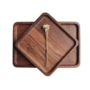 Plateau de petit déjeuner 2 types Plateau de service décoratif en bois de forme ronde de qualité Assiettes de service en bois pour hôtel, restaurant et fournitures d'hôtel - Product Image 1