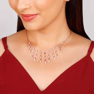 Collier de mode célébration en or rose - Product Image 2