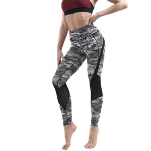 Vente en gros de leggings respirants pour femmes avec poches, pantalon de yoga haut gaspillé avec legging en polyester spandex de service OEM - Product Image 1
