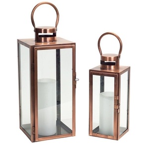 Farol de Metal Elegante, Personalizado, Acabado a Mano, Portavelas de Lujo, Decorativo, de Acero Inoxidable, Chapado en Cobre - Product Image 1