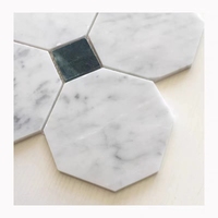 Mosaïque en marbre blanc, carreaux à motif hexagonal pour décoration murale et sol de salle de bain, vente en gros