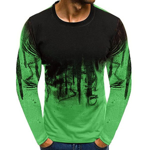 Haute qualité respirant 100% coton été t-shirt vêtements de sport à manches longues hommes réguliers gymnastique entraînement mode t-shirt - Product Image 5