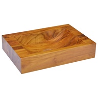 Vasque rectangulaire en bois d'acacia fait main, design moderne, gain de place, pour hôtel de luxe, appartement, décoration de salle de bain