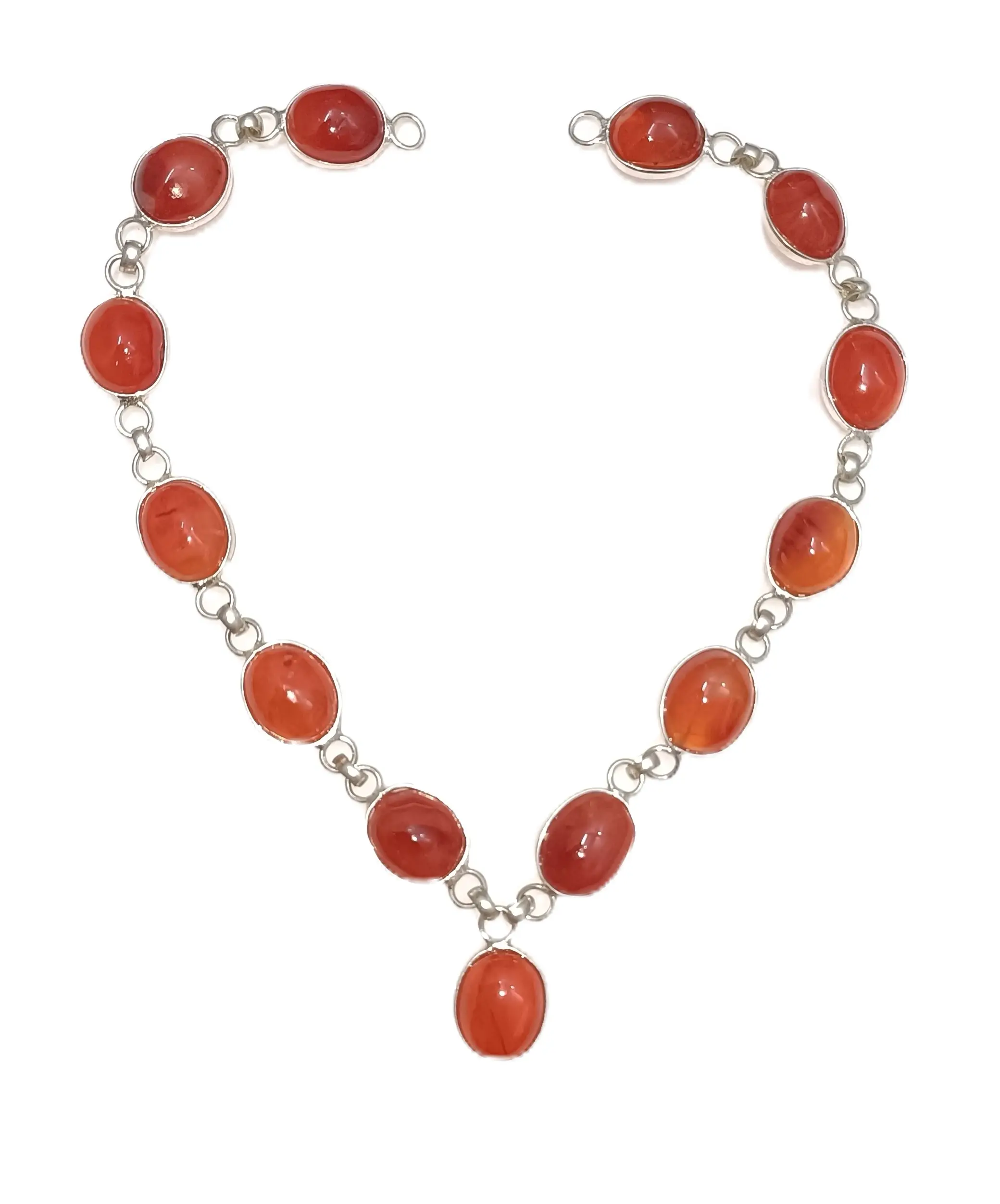 Kalung kristal carnelian merah batu permata penyembuhan kristal mode perhiasan set kalung perhiasan untuk wanita manik-manik grosir