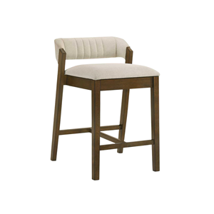 Taburete de bar de madera con asiento acolchado suave, diseño minimalista para cocina, cafetería, hotel y muebles de mostrador - Product Image 2