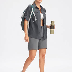 Deporte 100% Material de poliéster Envío Camisa Ropa de pesca al aire libre Correr Mujeres Protección solar Camisa de pesca para la venta - Product Image 4