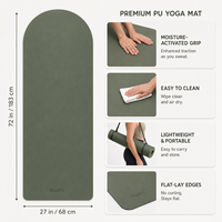 Tapis de yoga en caoutchouc naturel PU ovale antidérapant épaissi de 5 mm, écologique, avec logo personnalisé, pour la remise en forme