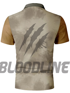 Chemise à manches courtes pour homme Bloodline, couleur unie, coton tricoté, respirante, séchage rapide, coupe classique, marron - Product Image 4