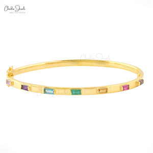 Offre Spéciale flexible femmes multicolore baguette coupe pierres précieuses bracelet bracelet sans nickel sans plomb classique bijoux fins - Product Image 3