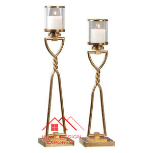 Bougeoir pour mariage Vaisselle Centres de table Décor Unique Forme de feuille Décoratif Laiton Bougeoir Tendance Design - Product Image 5