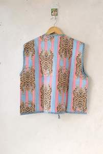 Chaqueta acolchada tejida Bohemia vintage unisex, mangas estampadas con Tigre, nuevo estilo, abrigo corto, técnicas lavadas informales de invierno - Product Image 5