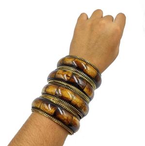 Bracelets en os naturel de style animal vintage faits à la main, os de chameau et os de bovin, avec agate, fabriqués à la main par des artistes - Product Image 3