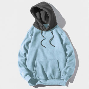 Nuevo diseño de los hombres de gran tamaño pulóver con capucha de alta calidad de lana para el invierno al por mayor precio barato patrón sólido personalizado OEM - Product Image 6