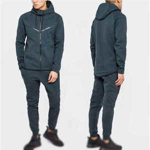 Vêtements de sport d'hiver unisexes, molleton 100% coton lourd, respectueux de l'environnement, ensemble de survêtement deux pièces pour la salle de sport et les tenues décontractées - Product Image 1