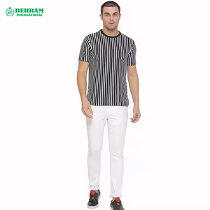 Camiseta de la mejor calidad, Camiseta holgada en blanco para hombre, camiseta de 100% algodón, Camiseta de cuello redondo Regular con logotipo personalizado de 180gsm para hombre - Product Image 4
