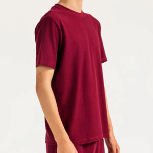 เสื้อยืดผ้าฝ้าย100% สำหรับผู้ชายเสื้อยืดผ้าฝ้ายถักน้ำหนัก160กรัมแบบพอดีตัวปกติสีพื้น - Product Image 4