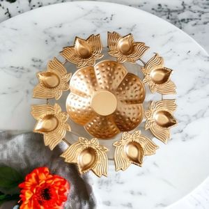 Decorative Antique Metal Urli Bowl For Garden Decor With Floral Arrangement And Traditional Ethnic Finish - Product Image 5