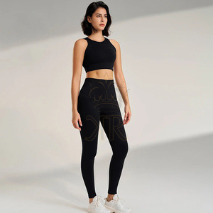 Moda logotipo personalizado Yoga Scrunch Bum Leggings cintura alta entrenamiento gimnasio mallas sin costuras para mujeres - Product Image 1