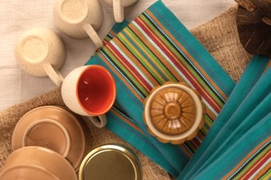 Serviette de cuisine Salsa 100% coton-Turquoise - Product Image 4