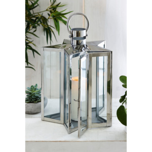 Candle <b>Lantern</b> Candlestick Holder Metal <b>Lantern</b> Shiny <b>Silver</b> Design Metal High Quality Stainless Steel Star Home Decoration N/A - Product Image 2