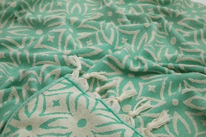 Serviette turque Shuriken en tissu éponge, jacquard étoile, vert, 36x66 pouces - Product Image 5