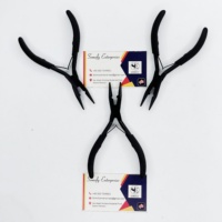 Pince à extensions capillaires Somofy Enterprises en acier inoxydable noir mat avec poignée en caoutchouc, durable et de haute qualité, pour marque privée, micro-greffe